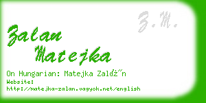 zalan matejka business card